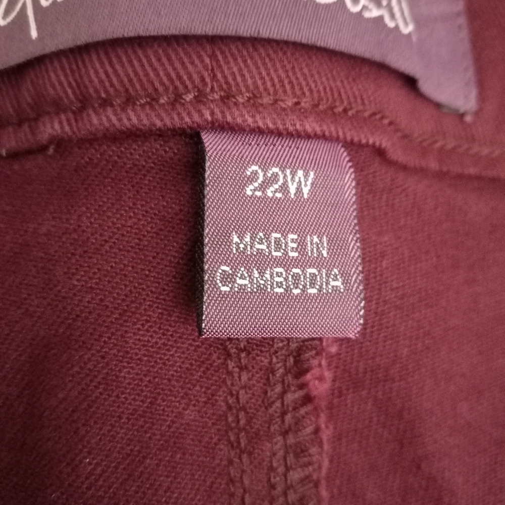 Gloria Vanderbilt Women's Plum Straight Leg Jeans Sz 22W - Picture 4 of 5